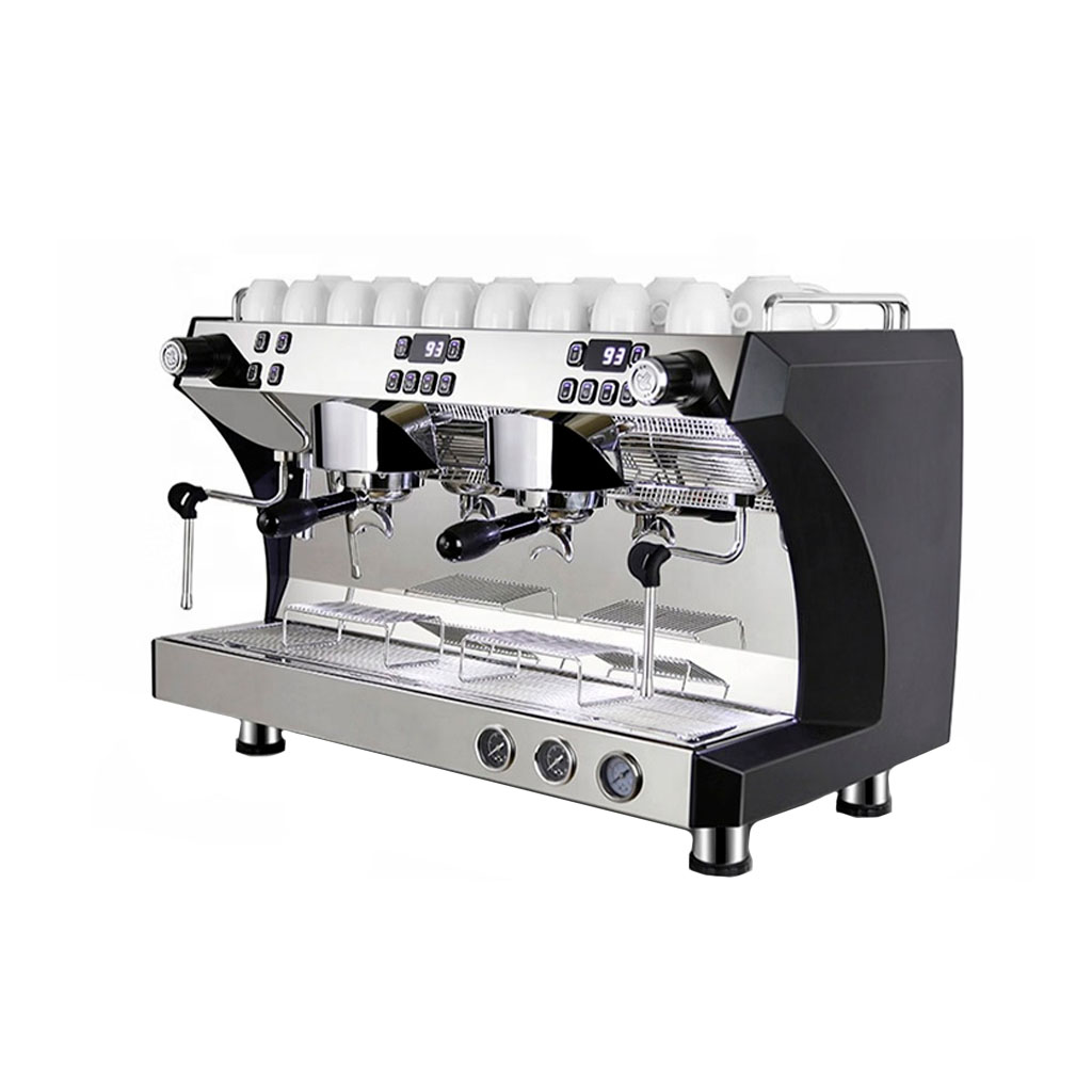 Maquina De Cafe Espresso Comercial Negra De 4.500W, Dos Cuerpos 220V/60HZ, Caldera De 11L, FR-MCE3120N2G Marca Freeze