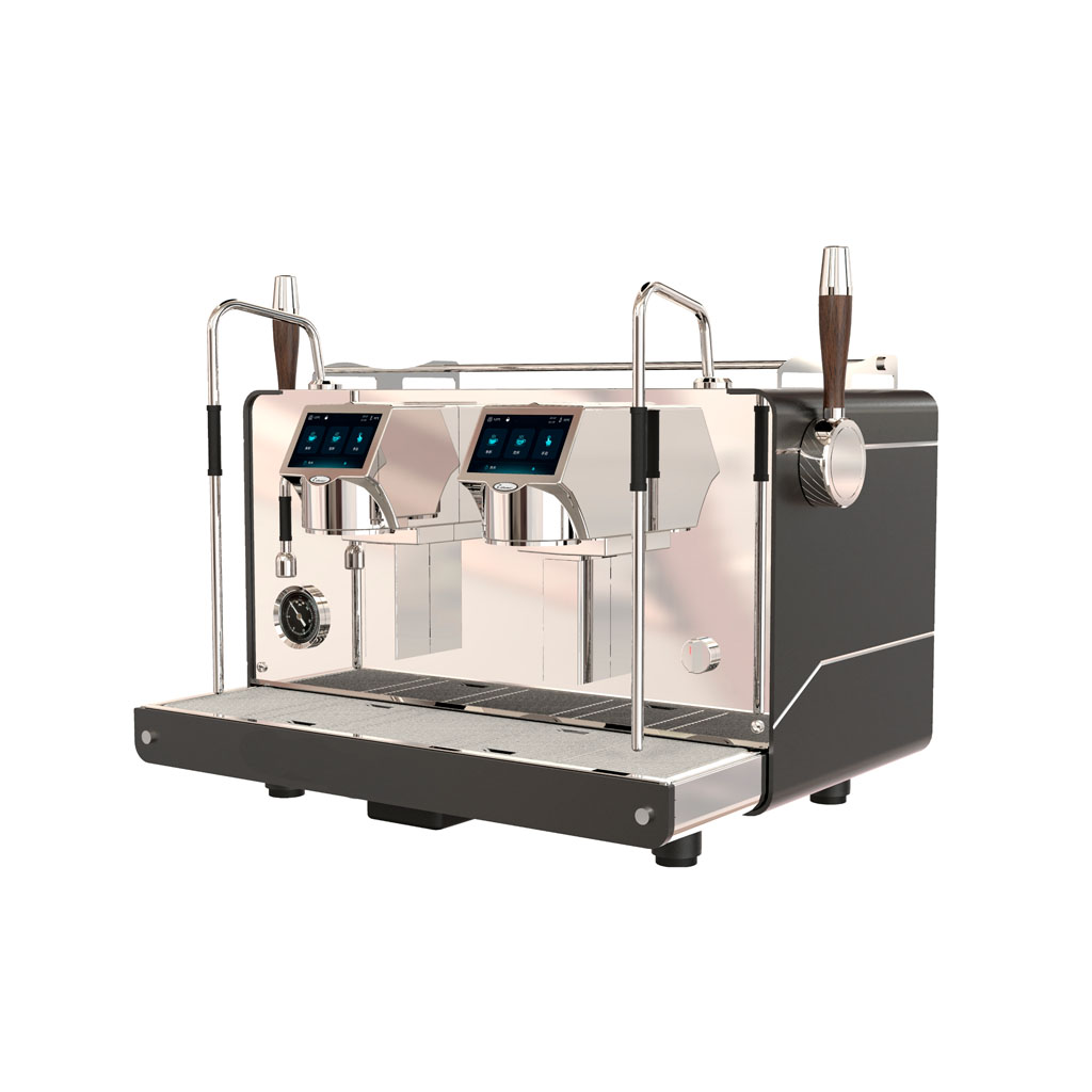 Maquina De Cafe Espresso Comercial Negra Tactil De 3.000W,DOS Cuerpos 110V/60HZ, Caldera De 11L,FR-MCE520NG2G110V Freeze