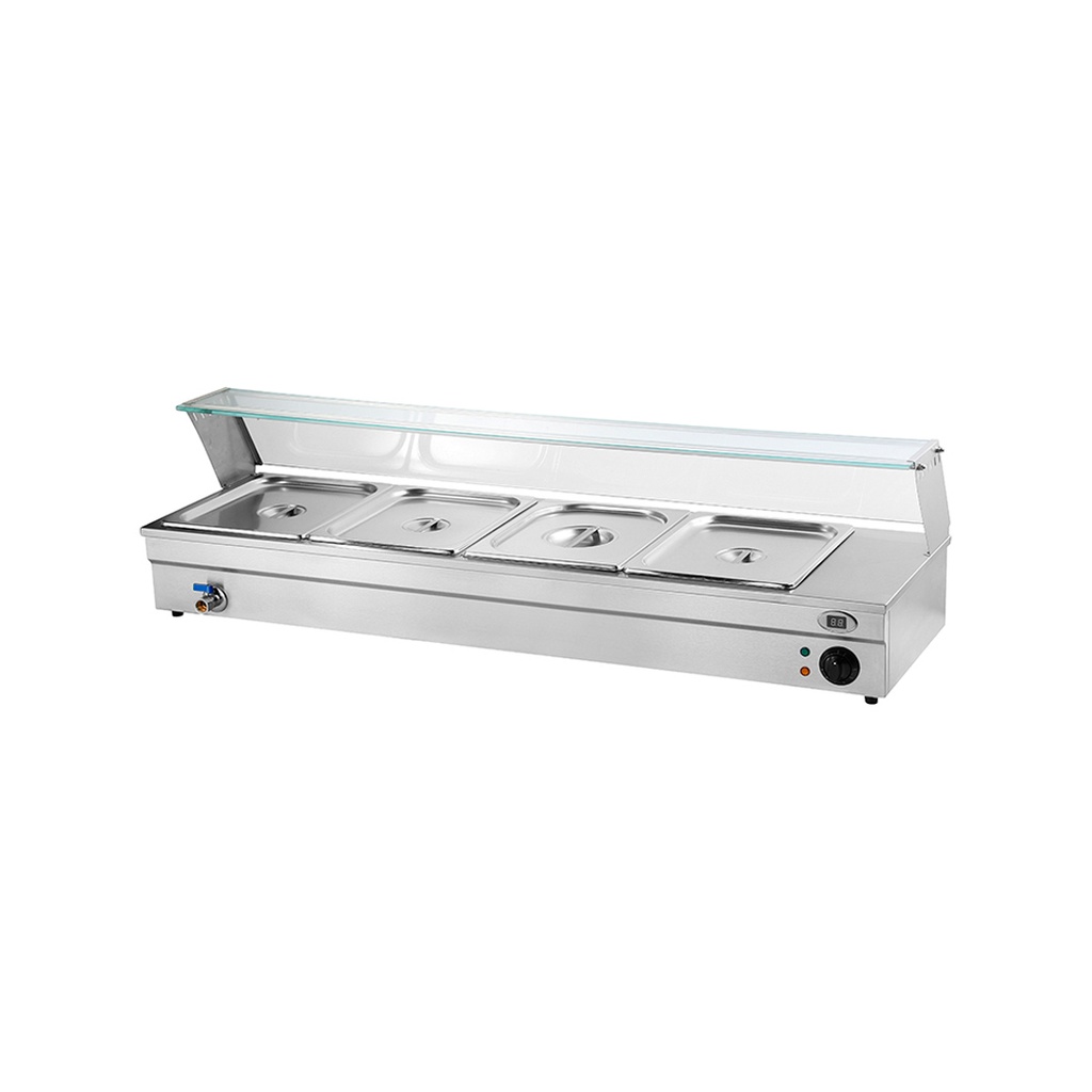 Baño Maria De 4 Bandejas, Capacidad: 30L, Potencia: 1.500W, 110V/60HZ, Tamaño: 68X56X27CM Con Desague, Marca Freeze