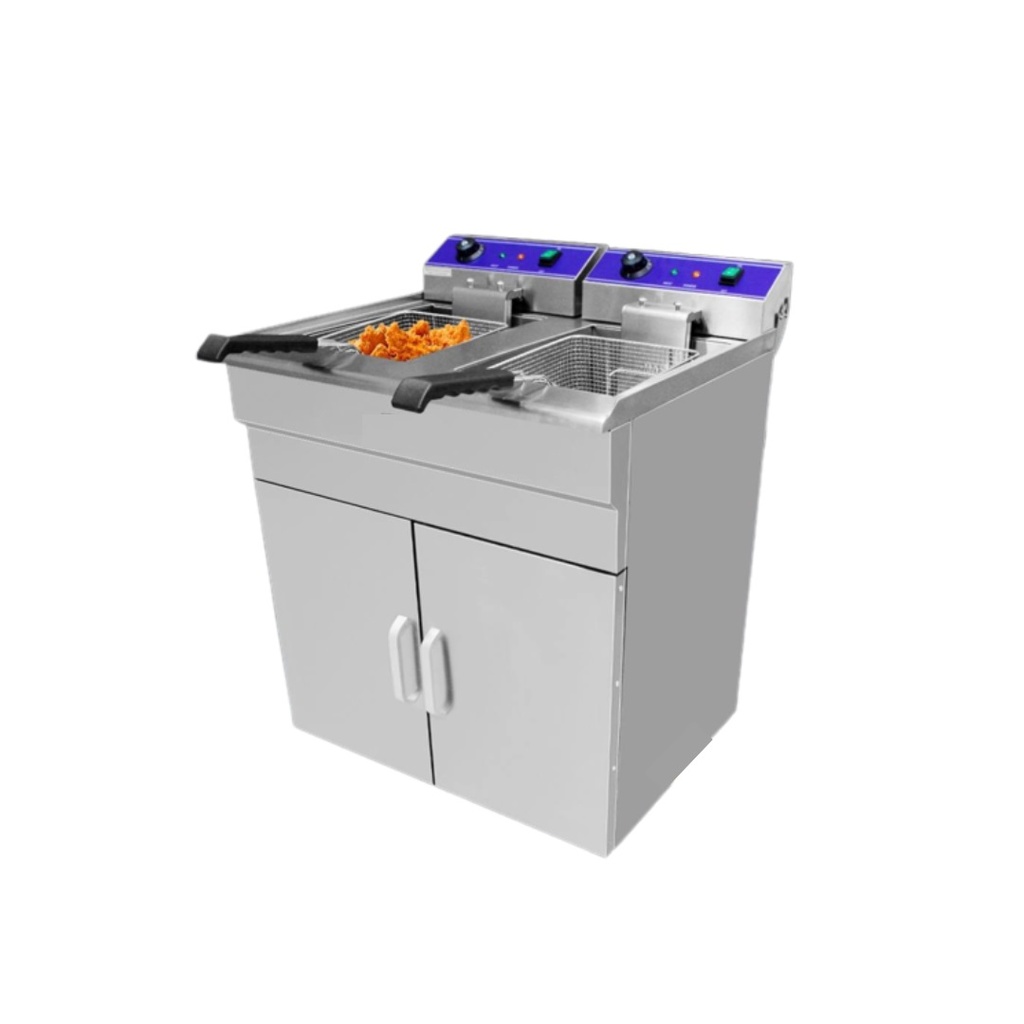 Freidora Electrica De Pedestal Doble 16L+16L 110V/3400WX2 Marca Freeze
