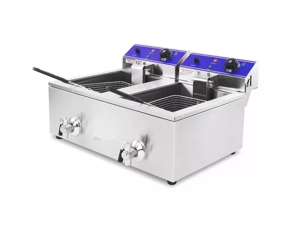 Freidora Electrica Industrial Doble 10L+10L 110V/3000WX2 Marca Freeze