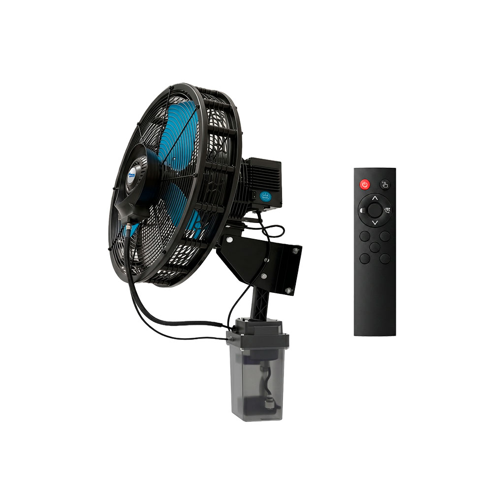 Sistema De Climatizacion Indust Alta Pot.De Pared,Rociador,Tanque 5L 28",CONTROL110V/60H 180-800RPM 15 Vel,Cubre 50-80M2