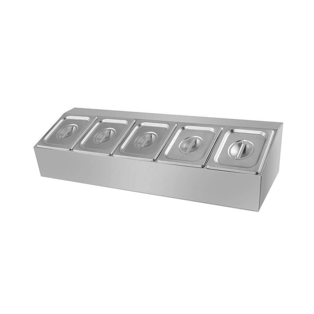 Bandeja Gastronomica/Buffet De Acero Inoxidable (5 Tanques), Tamaño: 83X24.5X21CM, Marca Freeze
