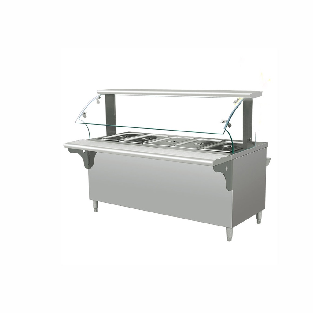 Carro Baño Maria,Calentador De Alimentos/Electrico/Acero INOXIDABLE,110V/60HZ,5 BANDEJAS,180X80X130CM, Mant.Temp 2-3HRS