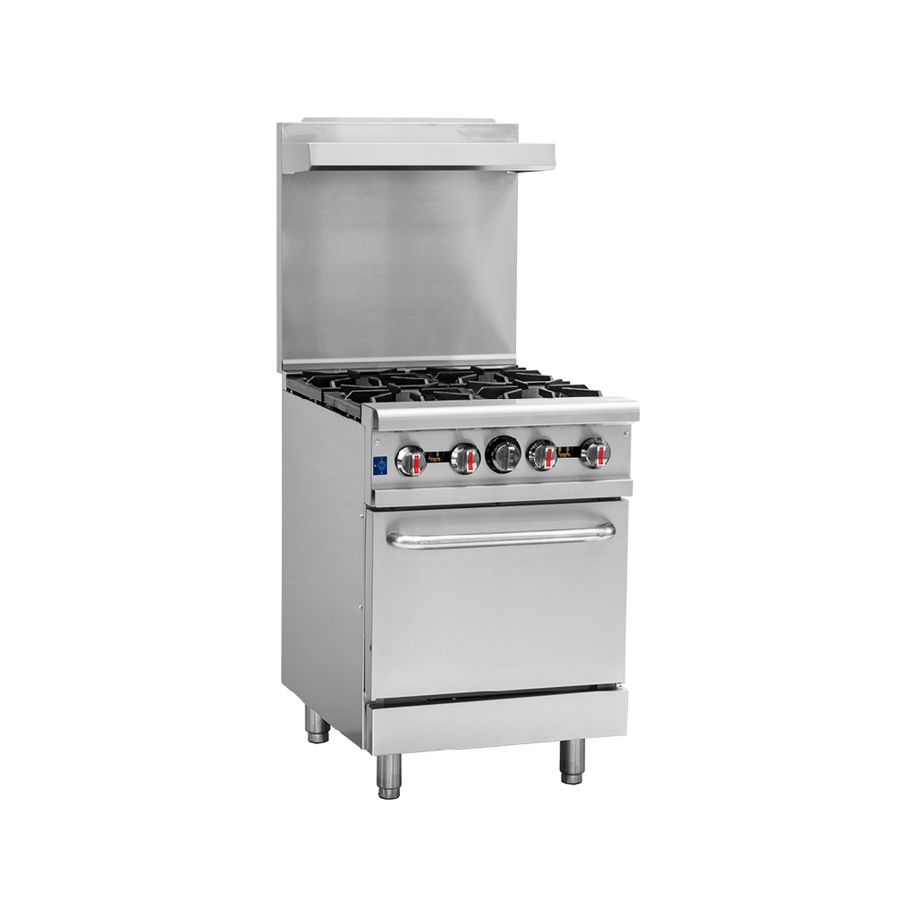 Cocina Industrial A GAS Con Tope De 4 Hornillas + Horno, Tamaño: 61*83*152CM, Marca Freeze WK06A03100H
