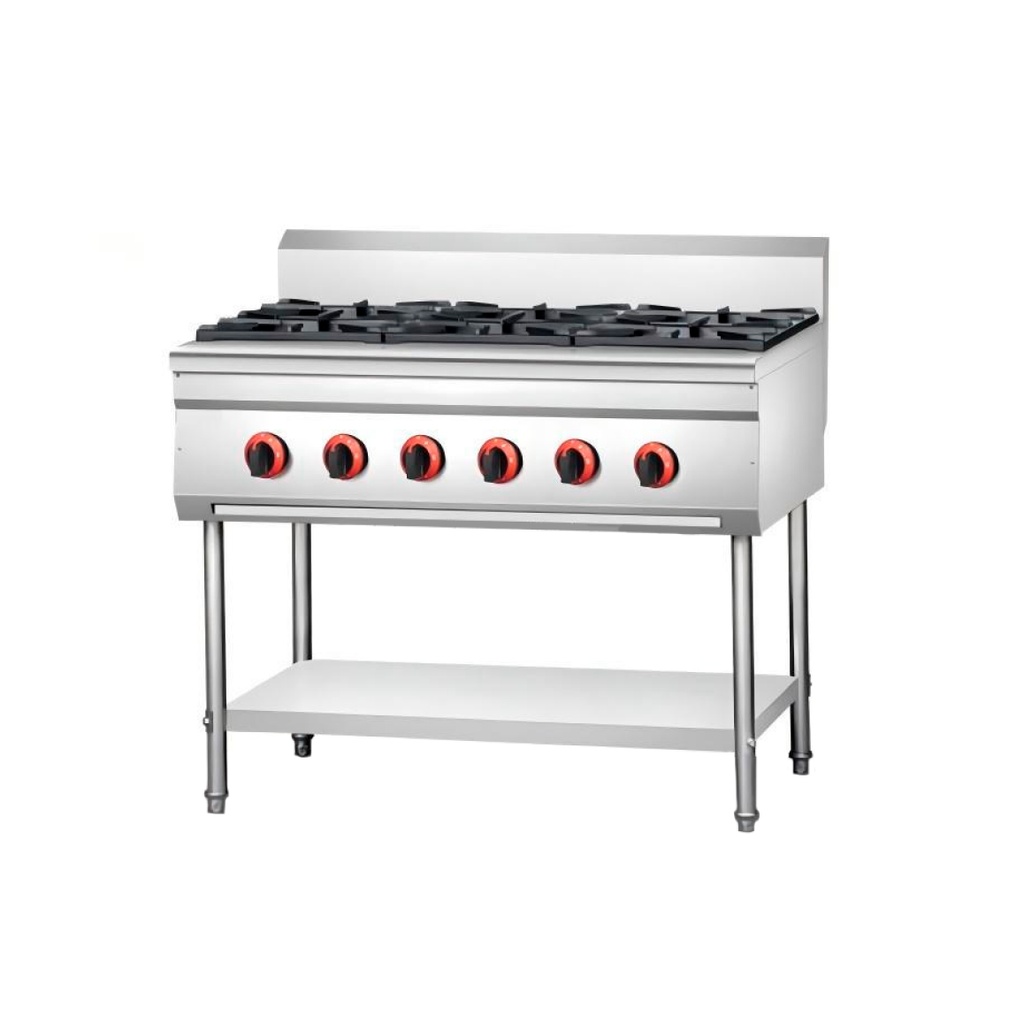 Cocina Tropical De Pedestal De 6 Hornillas A Gas, Potencia: 46.500W