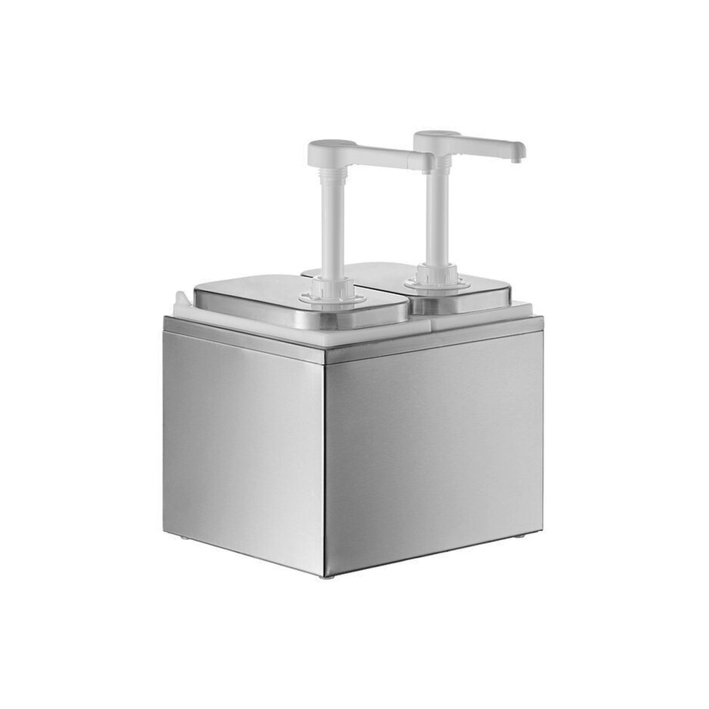 Dispensador De Salsas Con Bomba De Plastico, Capacidad: 2 Tanques De 2L C/U, Marca Freeze WK20A00302H