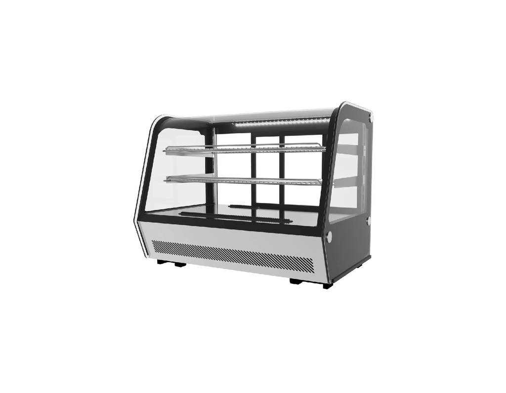Exhibidor Curvo De Tortas Frias, Tamaño: 70X60X76CM, 110V/60HZ, Temp: 0 ~ 8° Marca Freeze