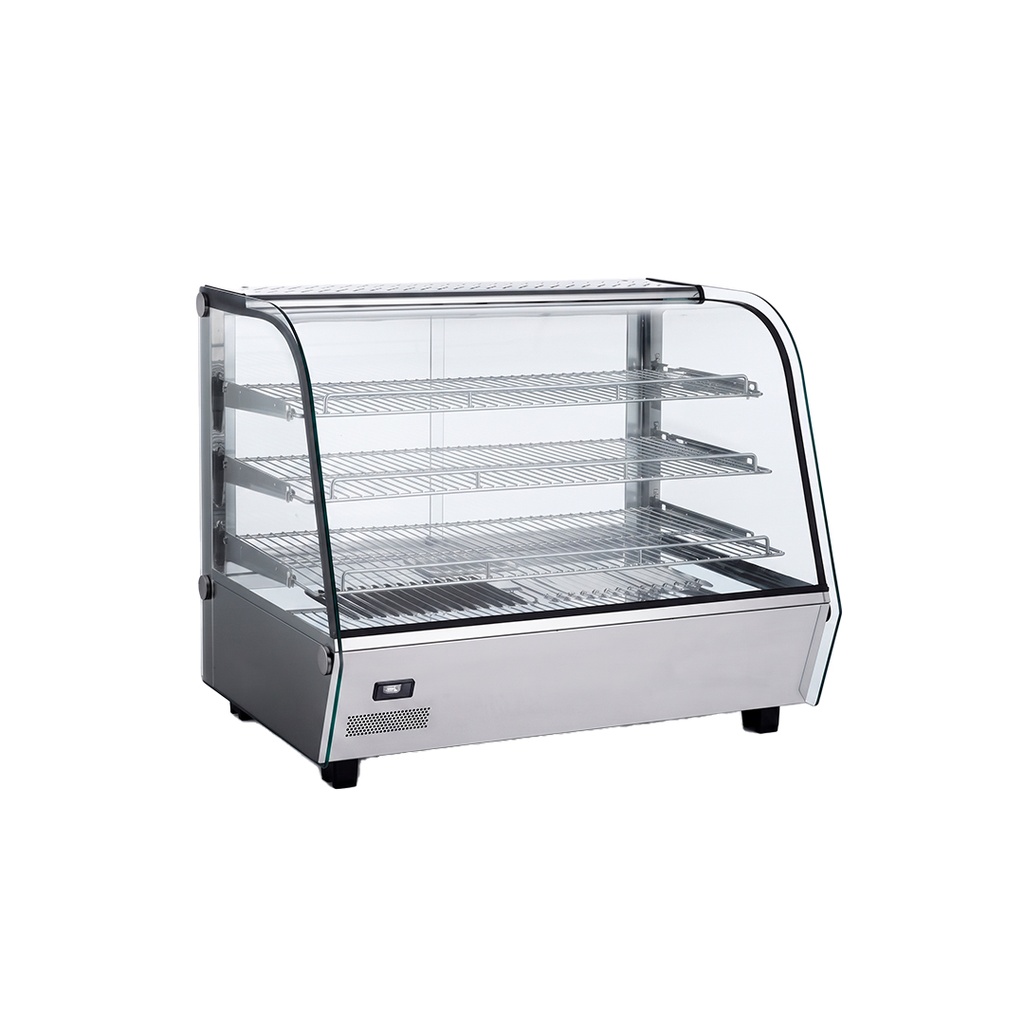 Exhibidor/Expositor/Vitrina De Sobremesa Caliente De Acero CURVO,110V/60HZ, 152CM,TEMP: 30-90°C, FR-VERCC152CM Freeze