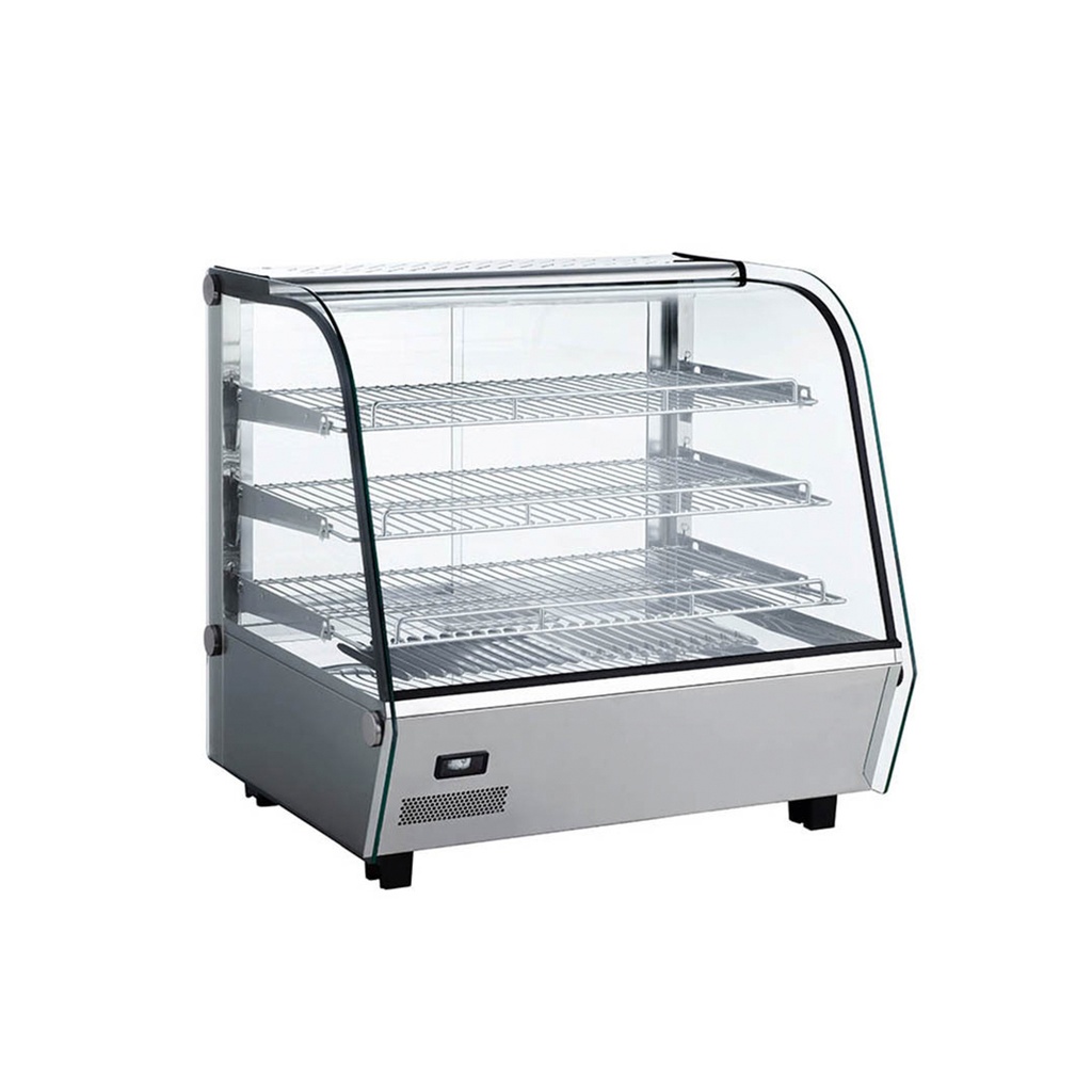 Exhibidor/Expositor/Vitrina De Sobremesa Caliente De Acero CURVO,110V/60HZ, MEDIDA:75CM,TEMP:30-90°C, FR-VECC75CM/FREEZE