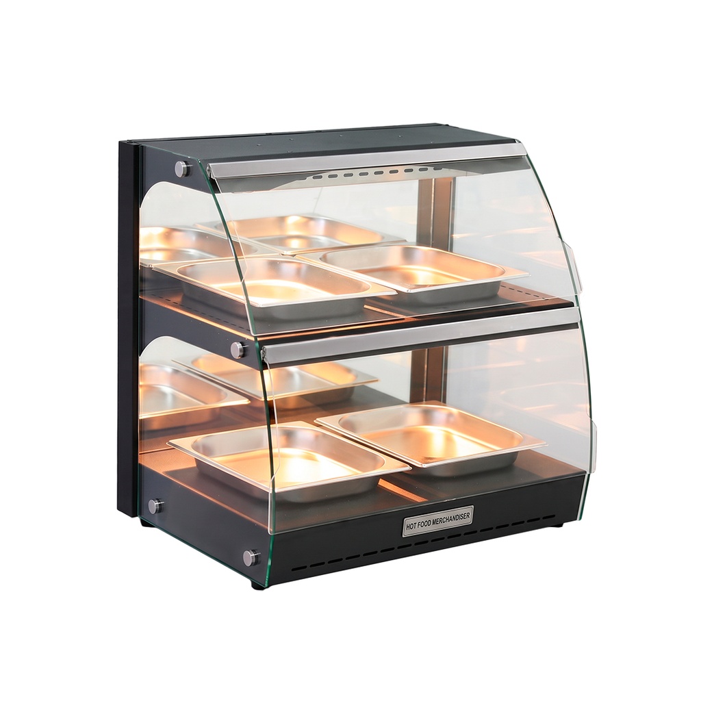 Exhibidor/Expositor/Vitrina De Sobremesa Caliente Negro De 2 Repisas, 110V/60HZ, 65CM,TEMP:30-85°C, FR-VEC65CM2E Freeze 1000000647F