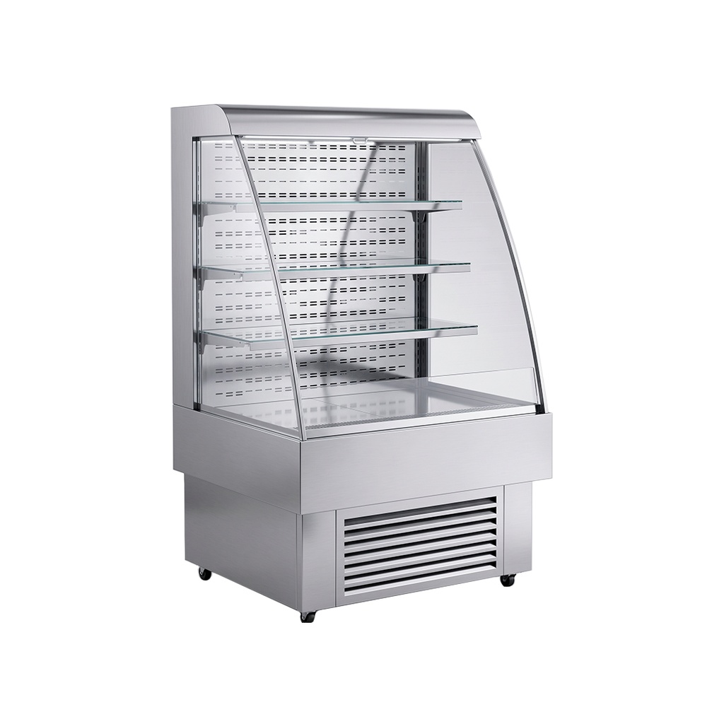 Expositor Autoservicio/Multideck Gris/Acero INOXIDABLE,110V/60HZ Con Luz LED,TEMP:2-12°C,100*90*152CM,FR-NAS100CM Freeze 1000000582F