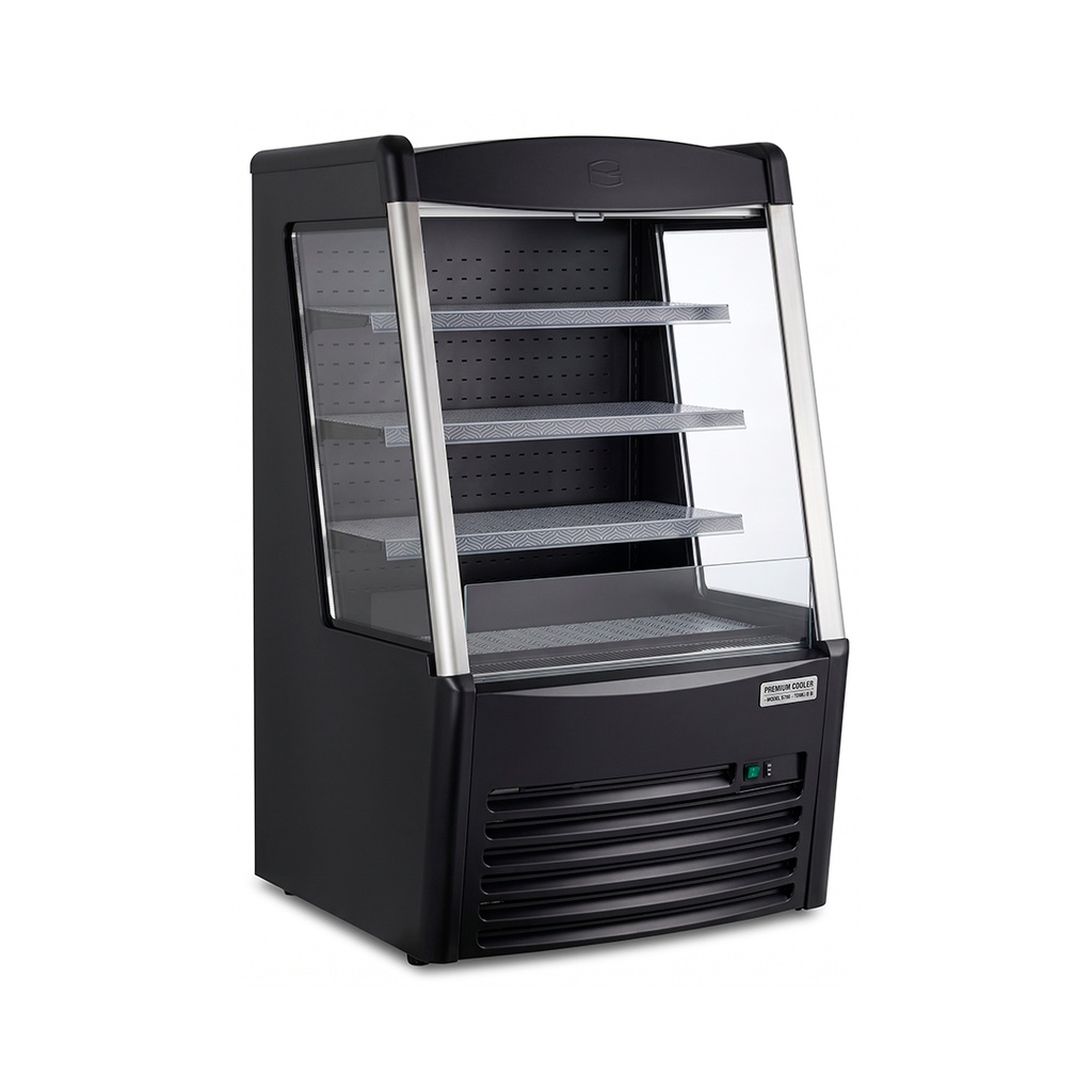Expositor Autoservicio/Multideck Negro, 110V/60HZ Con Luz LED, Temp: 2-12°C, Medidas: 70X80X150CM, FR-MDAS78CM Freeze