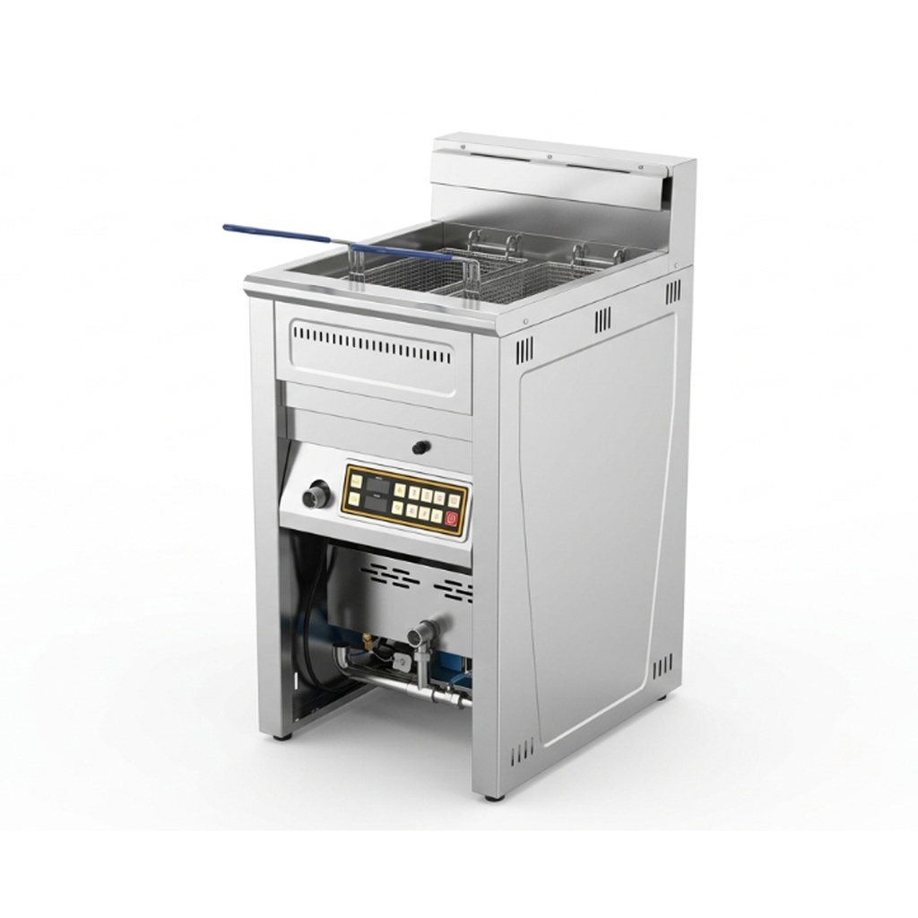 Freidora Electrica De Agua Y Aceite De Acero, 220V/60HZ, Capacidad: 29L, Con Elevacion Y Descenso Automaticos