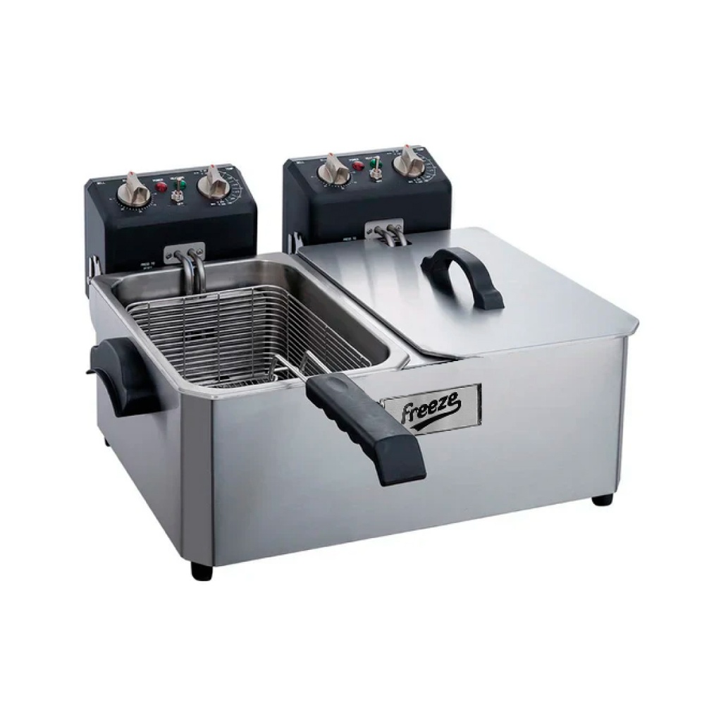 Freidora Electrica Doble De Mesa, Capacidad: 10LX2, FR-FAI10LX2 Marca Freeze 100000295F
