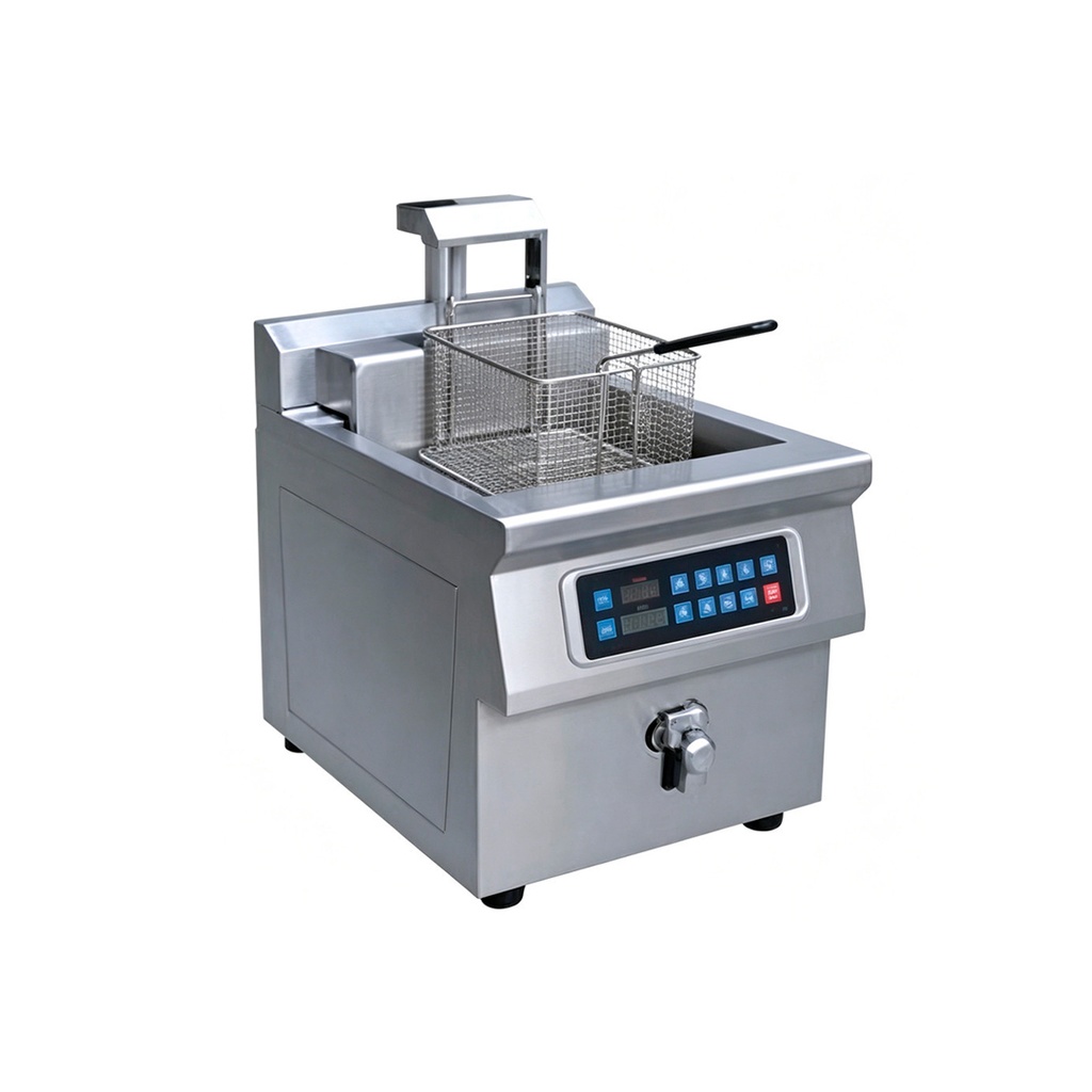 Freidora Electrica Industrial De Sobremesa Con Grifo De Desague Y Panel Digital, Capacidad: 15L, 220V/60HZ, Marca Freeze WK05A05900H
