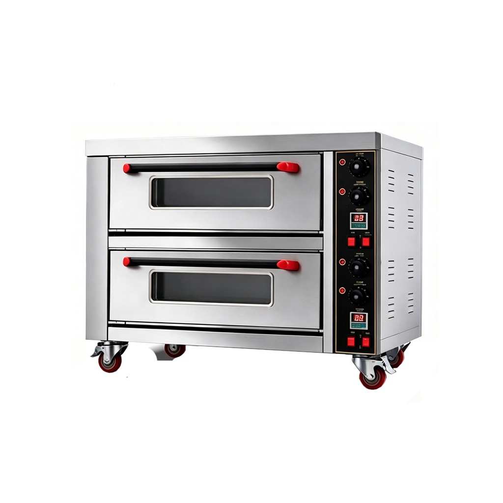 Horno Para Pizza Industrial 220V/3PH/60HZ, 2 Puertas, Potencia: 6.400W, 900*560*745MM, Temperatura: 0-300°C