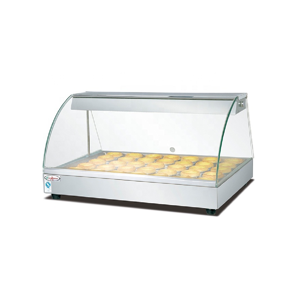 Vitrina Exhibidor Caliente Curvo Con Bandejas 110V/60HZ, Potencia: 180W, Temp: 50-85°C, Tamaño: 65*44*32CM, Marca Freeze WK15A01100H