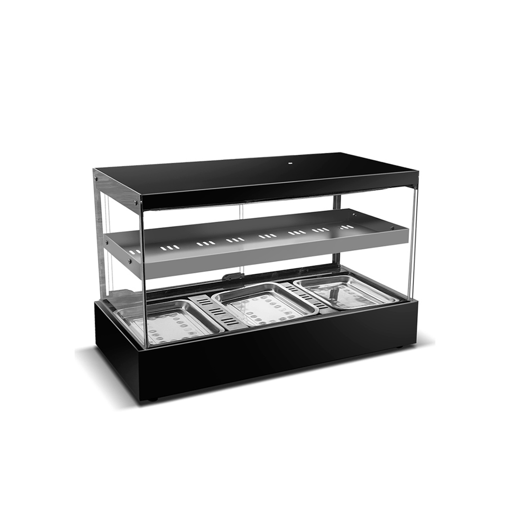 Vitrina/Exhibidora Caliente De Sobremesa Horizontal, 110V/60HZ, Temp: 35-80°C, De 2 Repisas, Tamaño: 70X35X46CM, Freeze