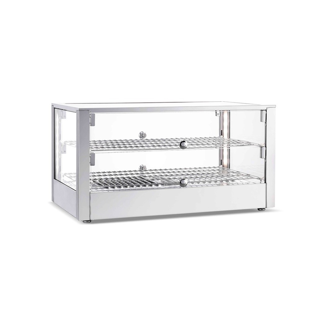 Vitrina/Expositor Arepero De Sobremesa Vidrio Cuadrado De 2 Repisas, 110V/60HZ, Temp: 30-90°C, FR-CECVR115L70CM Freeze