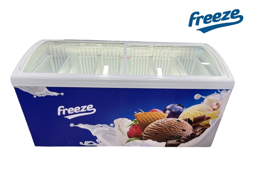 Congelador Heladero Exhibidor Con Puerta De Vidrio De 516L (Full Cestas) Marca Freeze FR-516 100000057F