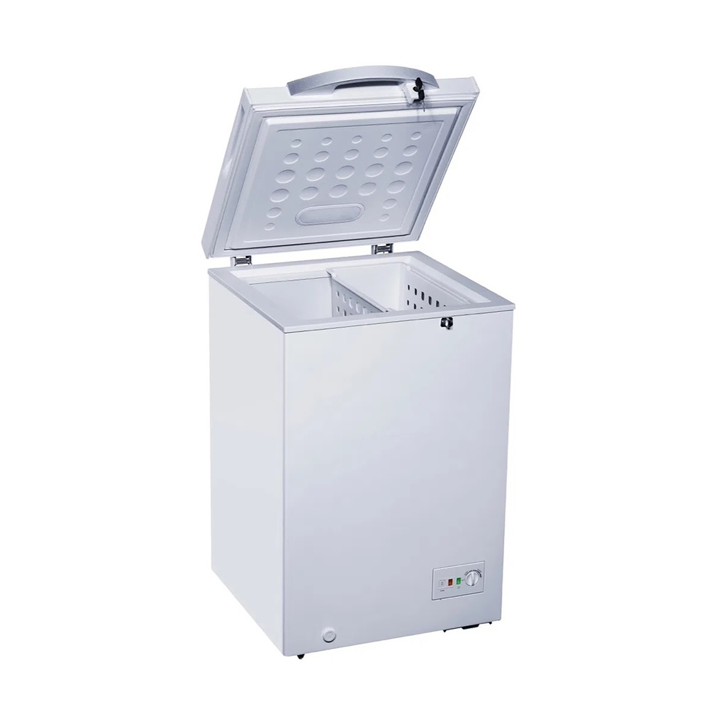 Congelador Blanco Dual, Con Luz LED, Cerradura, Cestas Y Asa Externa De 255L