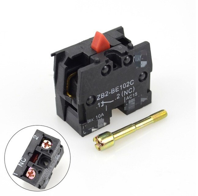Bloque De Contacto 1 Nc, Serie XA2/XB2 Modelo ZB2-BE102,400V,10A Rojo