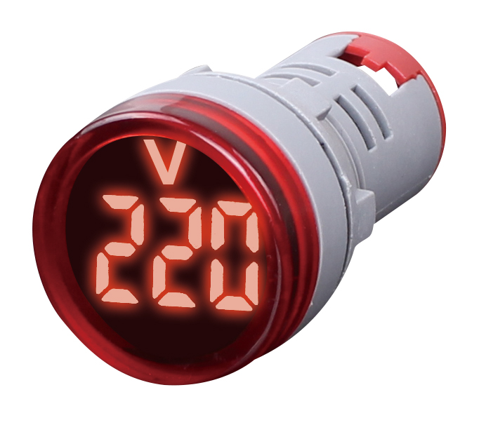 Luz Lamapra De Señalizacion Piloto Tipo LED Roja, Con Indicador De Voltaje De 0-450V WH01A154REH