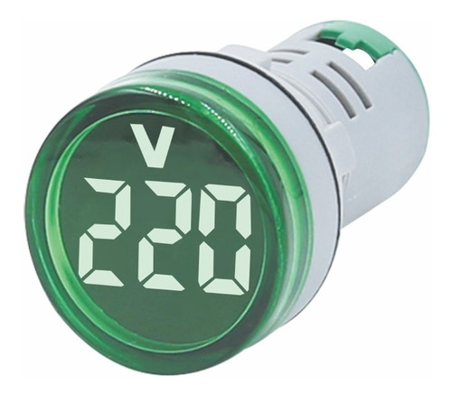 Luz Lamapra De Señalizacion Piloto Tipo LED Verde, Con Indicador De Voltaje De 0-450V WH01A154GRH