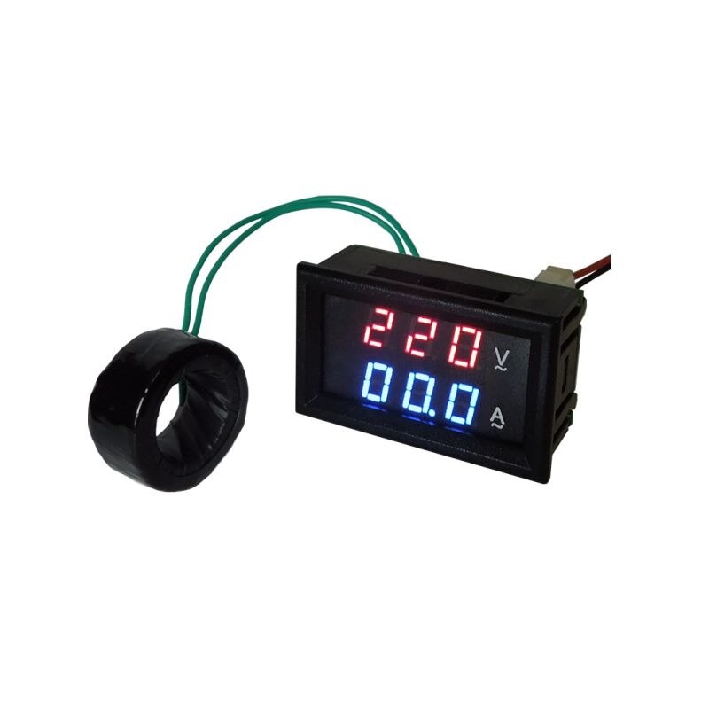 Medido De Amperaje Y Voltaje LED (2 En 1) 50~500V, 0~10A Marca Freeze RF06H00510H