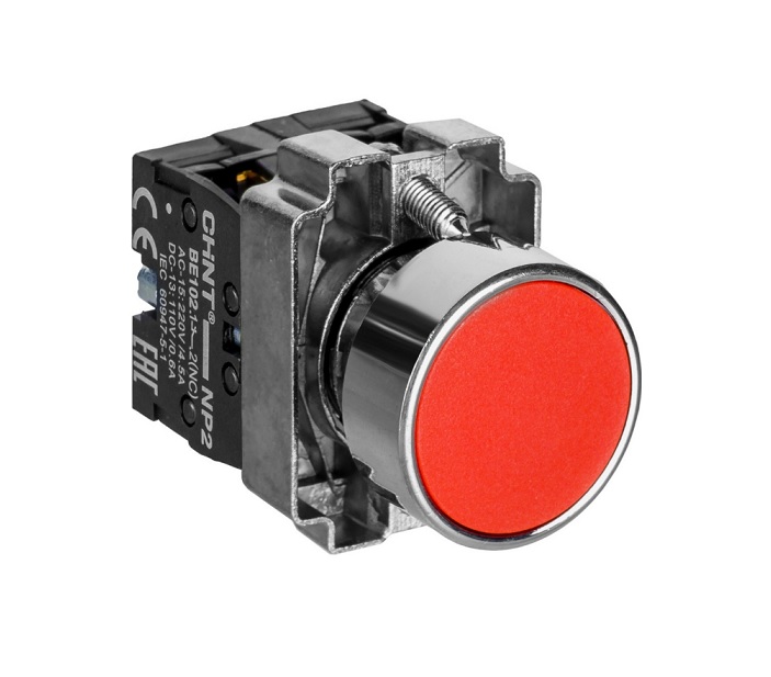 Pulsador Metalico Rojo Rasante NP2-BA42