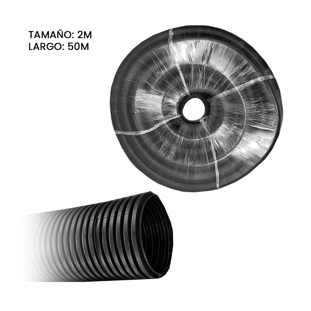Rollo De Tubo Plastico Corrugado Para Proteccion De Cables Electricos, Tamaño: 2, Largo: 50M WM09B07900H