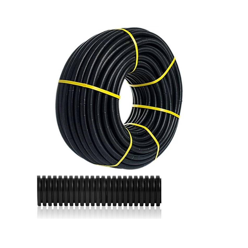 Rollo De Tubo Plastico Corrugado Para Proteccion De Cables Electricos, Tamaño: 3/4", Largo: 50M