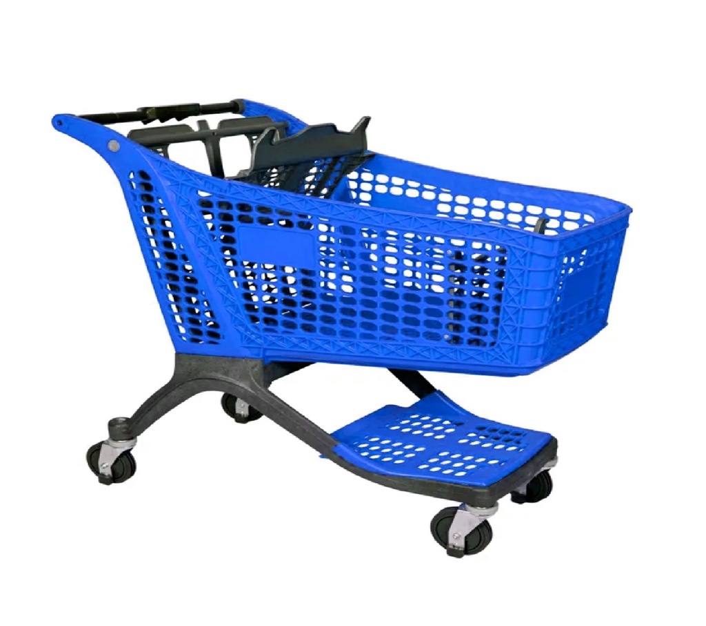 Carro De Supermercado Plastico Premium De 130L Color Azul (1000*575*1020MM) FR-WHP130BLUE