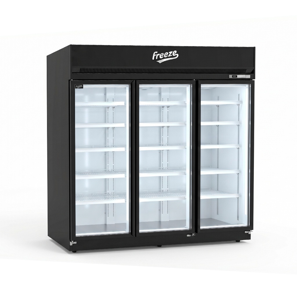 Nevera Exhibidora Vertical Negra (Premium) 1880L, 0°C~10°C 220V/60HZ Conservacion FR1180PJ (3 Puertas) FR-NVC3P1886L