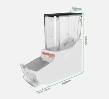 Contenedor Plastico  Vertical De 20 Litros Ideal En Maniceras Y Cereales Para Supermercado, (Medida  160X570X505MM) 100000742F