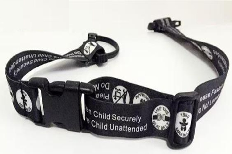 Correa De Seguridad De Bebes Para Carros De Supermercado, Color Negro 100000748F