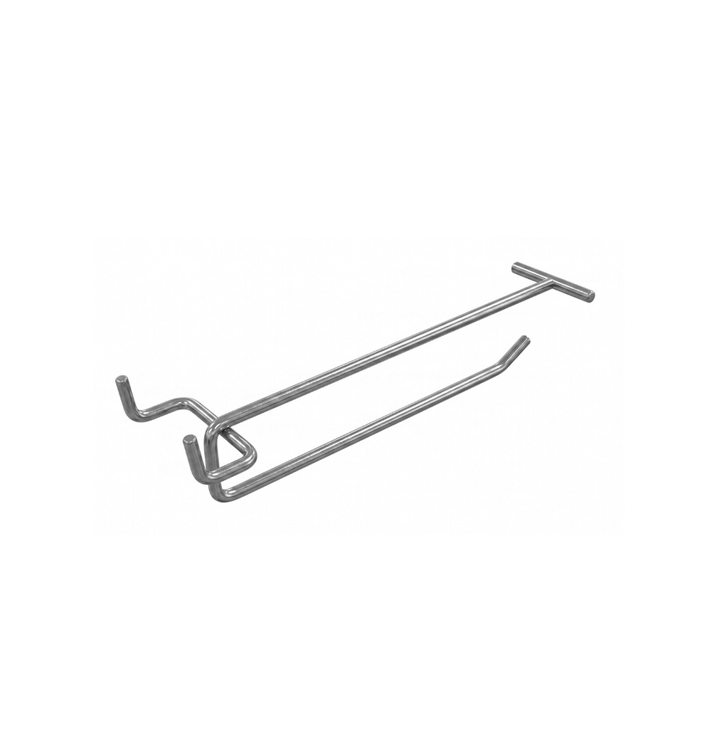 Gancho Exhibidor Doble Con Visor Para Estantes De Supermercados Microperforados - Medida 15CM 100000910F
