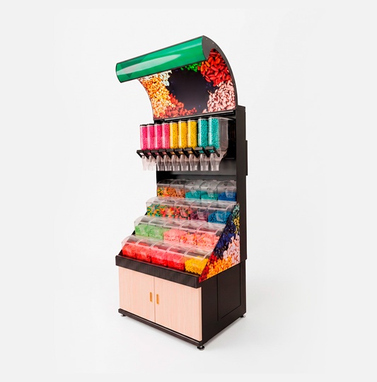 Mueble Candy Bar Para Supermercado Ideal En Maniceria Y Cereales,con Accesorios, Mini Mueble Y Contenedores 100000746F