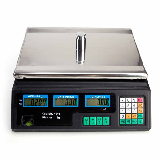 [SG14W01100Z] Balanza De Mostrador Capacidad: 40KG, Digital Recargable Con Display