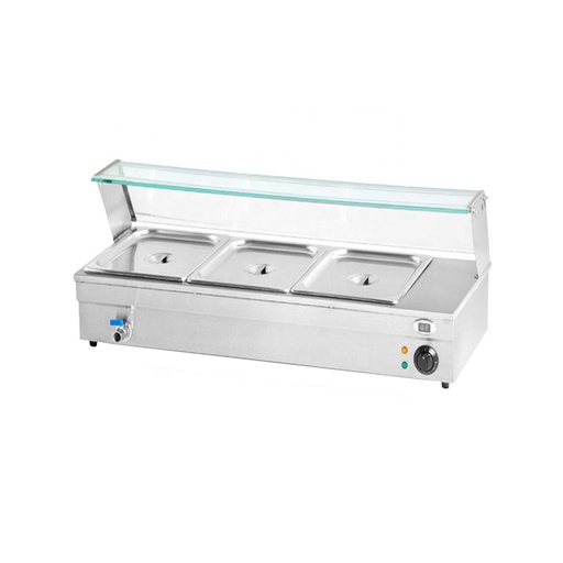 [WK07W10700H] Baño Maria De 3 Bandejas, Capacidad: 13L, 1.500W, 110V/60HZ, Tamaño: 98.5X37X40CM Con Desague Y Control De Temp, Freeze