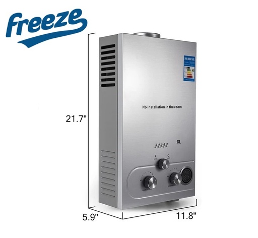 [WH23B00306H] Calentador De Agua Instantaneo A GAS Lpg De 6 Litros, 12KW, 220V/60HZ Marca Freeze