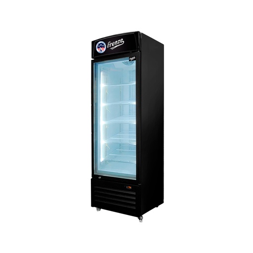 [100000049F] Congelador Exhibidor Vertical Negro. (Premium) 343L, -22°C~8°C FR-343/FR-430 110V/60HZ, 1 Puerta Marca Freeze