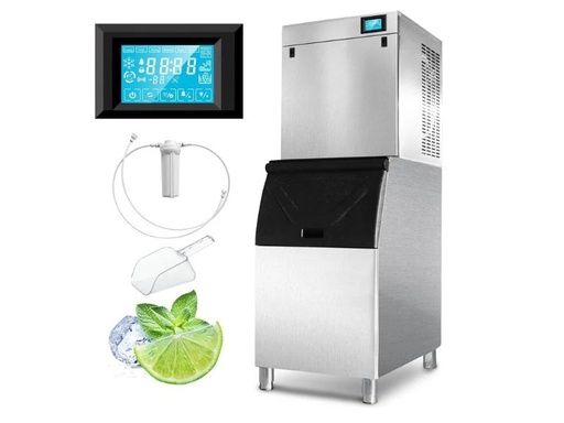 [100000169F] Fabricador De Hielo Tipo Vevor 220V/60HZ, Capacidad: 500KG/24H, Capacidad De ALMACENAMIENTO=250KG FR-500KG Marca Freeze