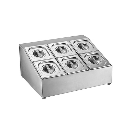 Bandeja Gastronomica/Buffet De Acero Inoxidable (6 Tanques), Tamaño: 51XX25CM, Marca Freeze