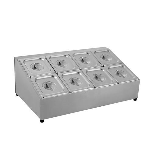 Bandeja Gastronomica/Buffet De Acero Inoxidable (8 Tanques), Tamaño: 67X42X25CM, Marca Freeze