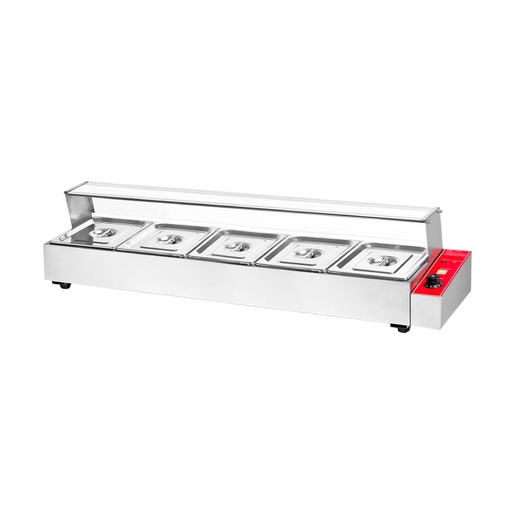 Baño Maria Sobremesa Con Vidrio De 5 Bandejas, 110V/60HZ, Potencia: 1.500W, Tamaño: 145X35X34CM, Marca Freeze WK07W08600H