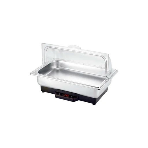 Calentador de comida eléctrico tipo buffet de acero inoxidable con tapa enrollable