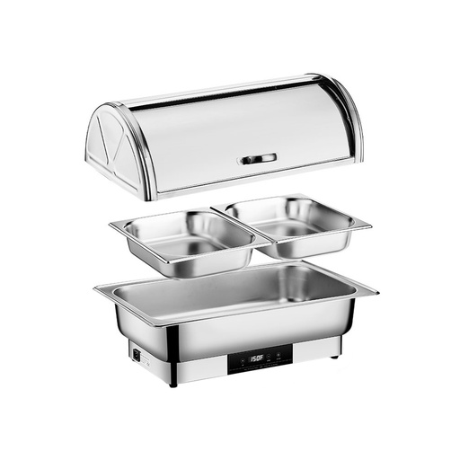 [WK15A03800H] Chafing Dish De Acero Inoxidable/Calentador De Comida Electrico, Doble Compartimiento, 110V/60HZ, Tamaño: 56X36X35CM