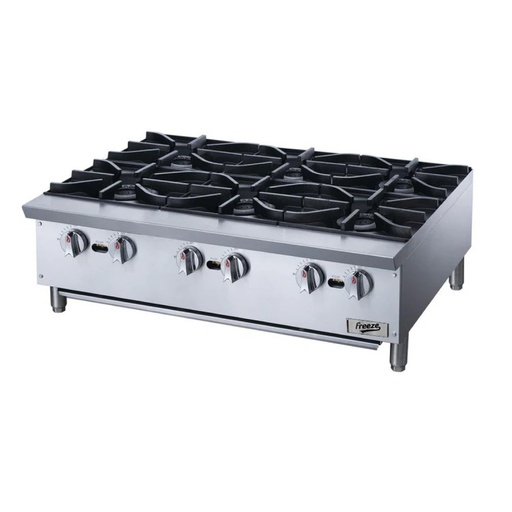 Cocina De Mesa Industrial De Acero Inoxidable, 6 Hornillas, FR-CAI6H Marca Freeze 100000317F